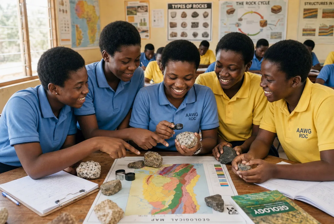 Séance de sensibilisation scolaire AAWG RDC